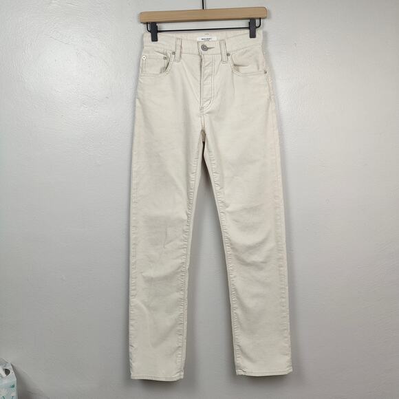 Moussy Vintage Corduroy Pants Womens 24 Cream Straight Leg Button Fly‎ Slater - Picture 1 of 10